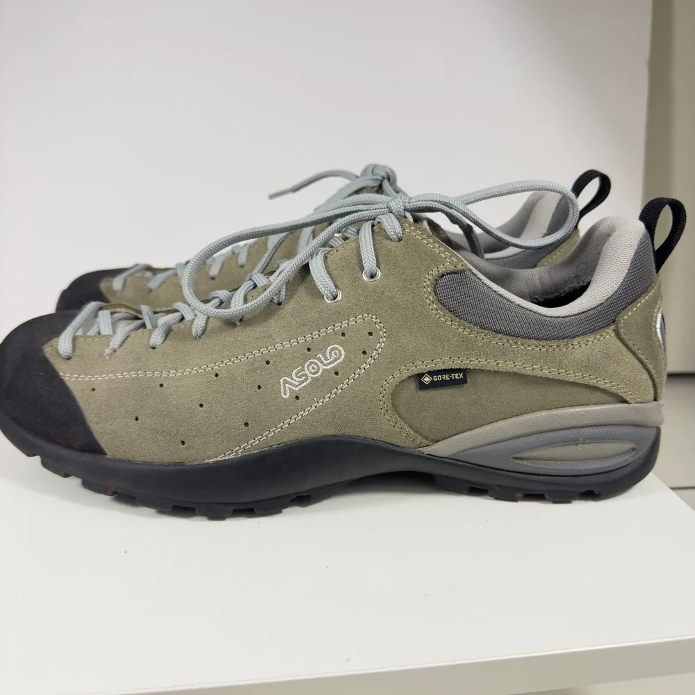 Asolo Gore-Tex Suede Hiking Shoes Men 11.5 Grey Vibram Low Top Waterproof Trail